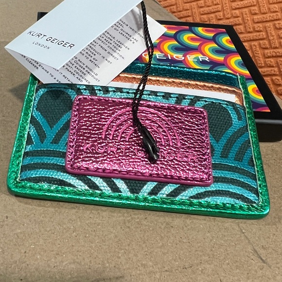 Kurt Geiger Multicolor Metallic Leather Card Holder - Picture 3 of 4